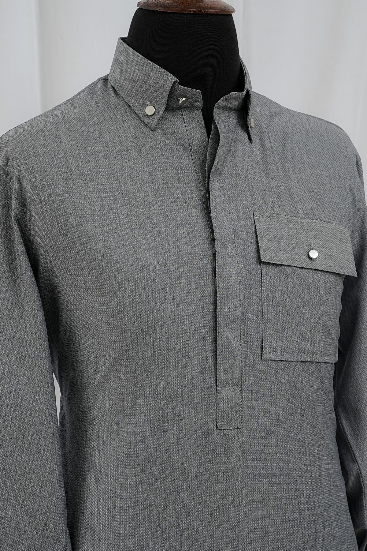 Grey Front Pocket Kurta Trouser
