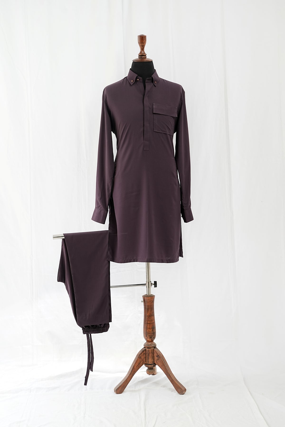 Purple Front Pocket Kurta Trouser