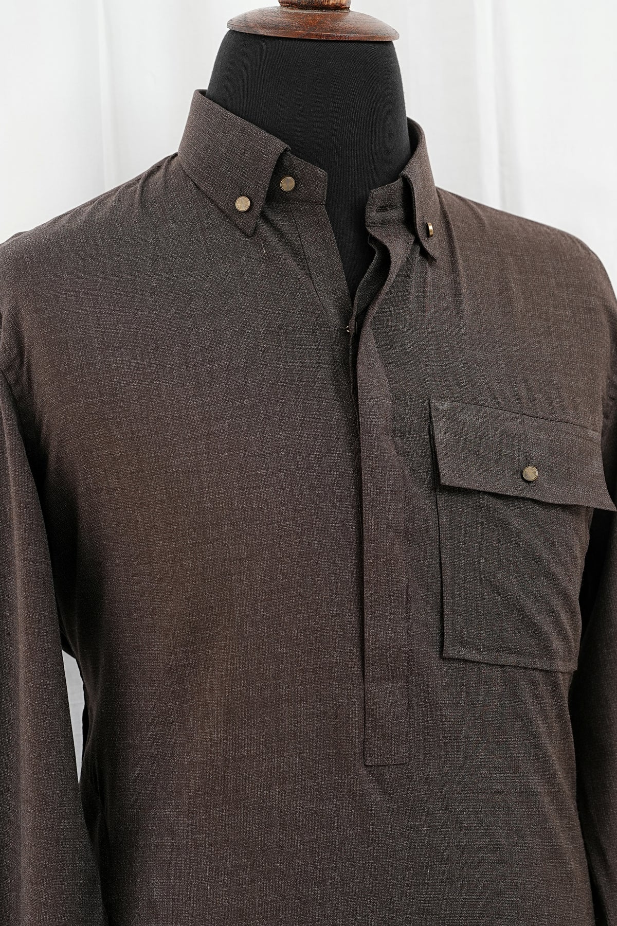 Brown Front Pocket Kurta Trouser
