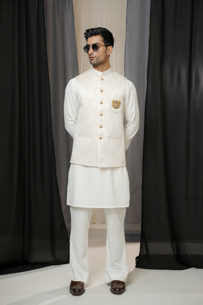 CREAM WHITE WAIST COAT