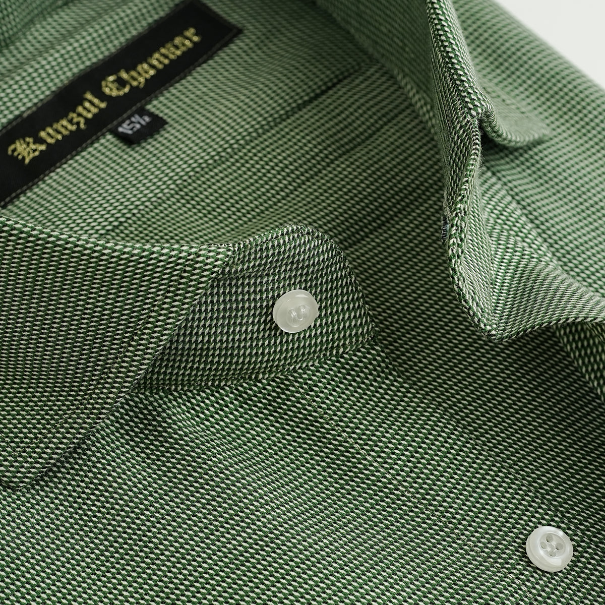 GREEN TWILL JACQUARD SHIRT