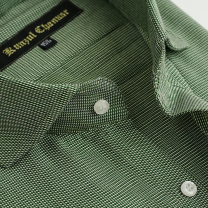 GREEN TWILL JACQUARD SHIRT