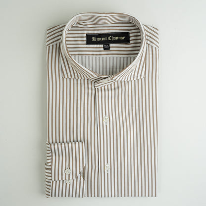 COFFEE STRIPED SHIRT