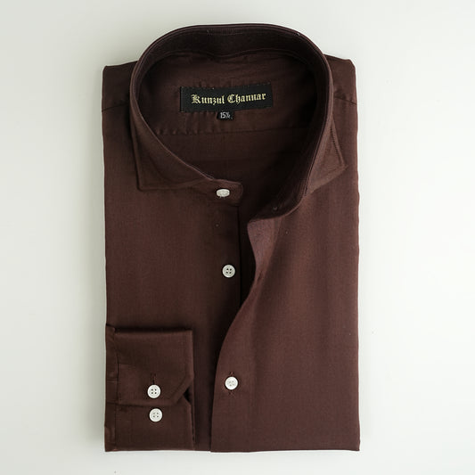 BURGUNDY BROWN COTTON SHIRT