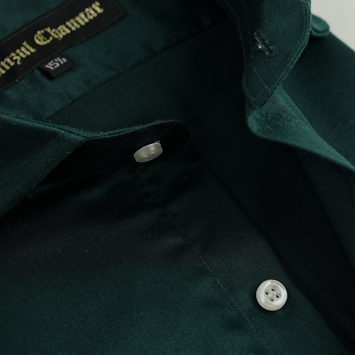 BOTTLE GREEN COTTON SHIRT