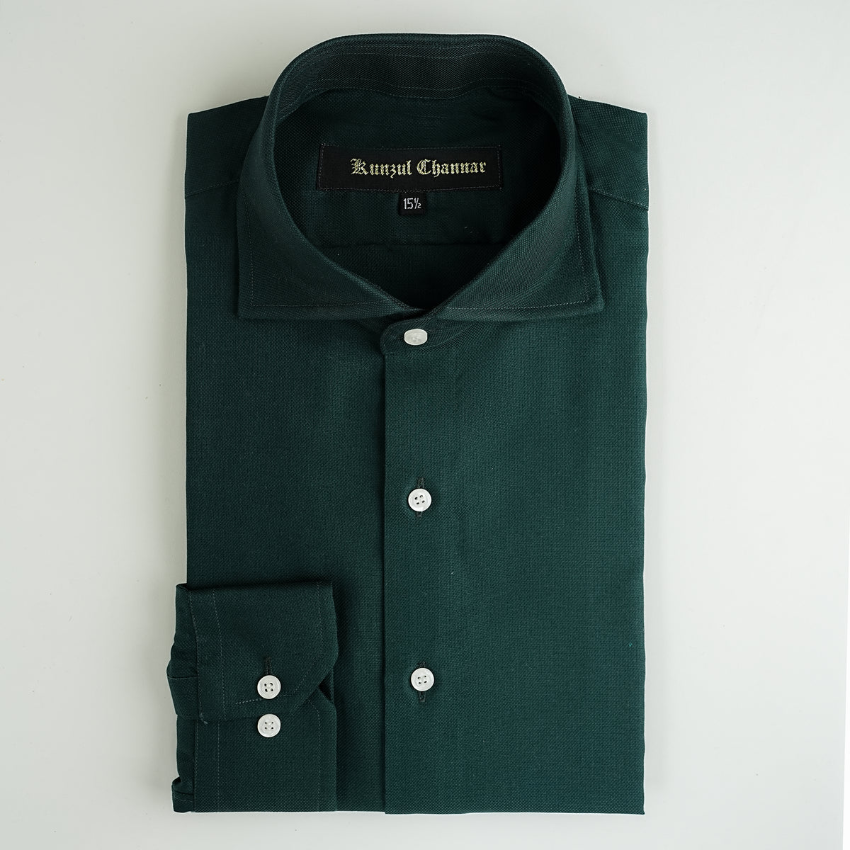 BOTTLE GREEN JACQUARD SHIRT
