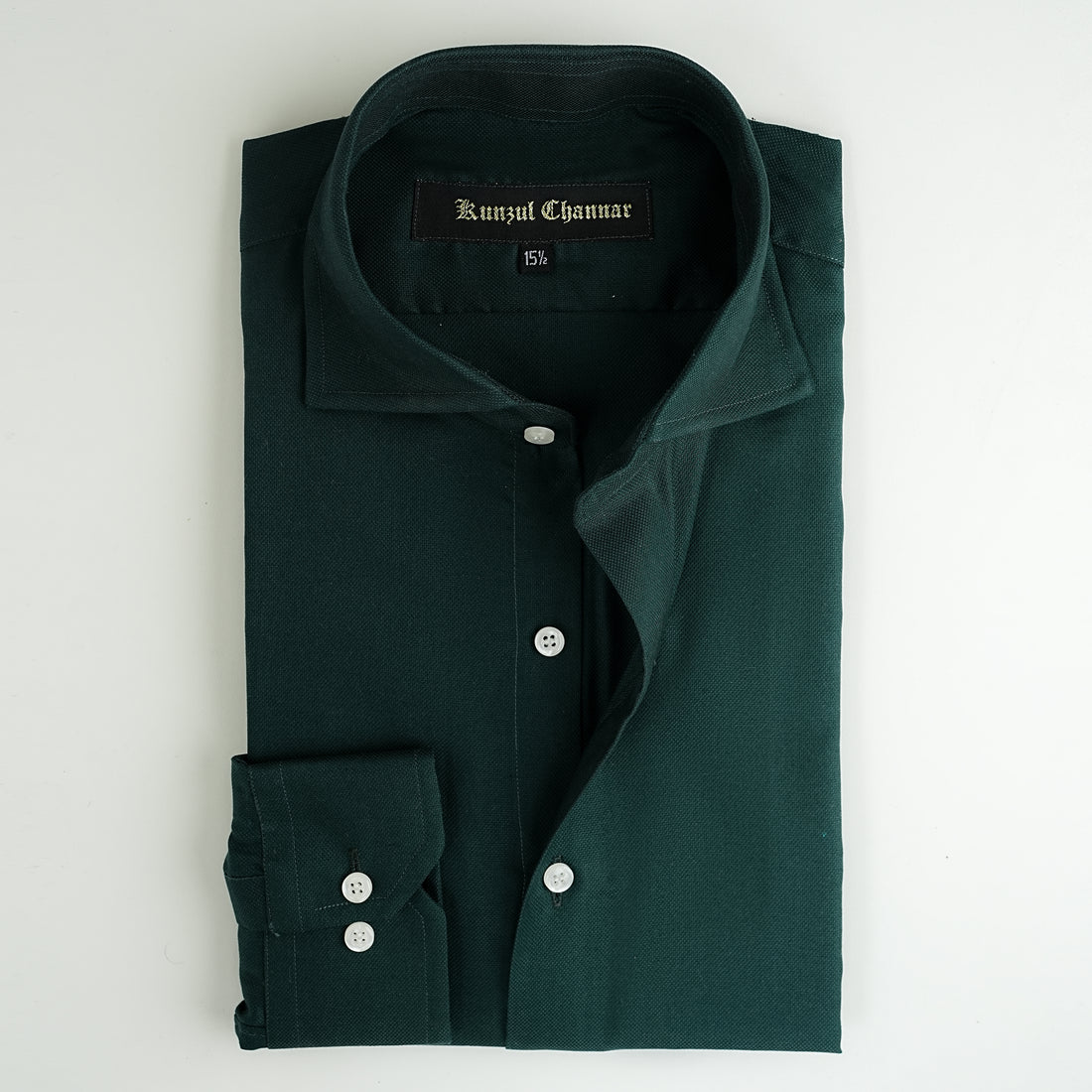 BOTTLE GREEN JACQUARD SHIRT
