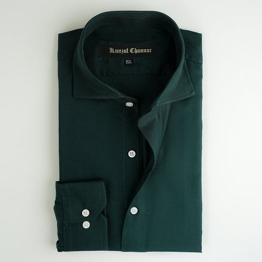 BOTTLE GREEN JACQUARD SHIRT