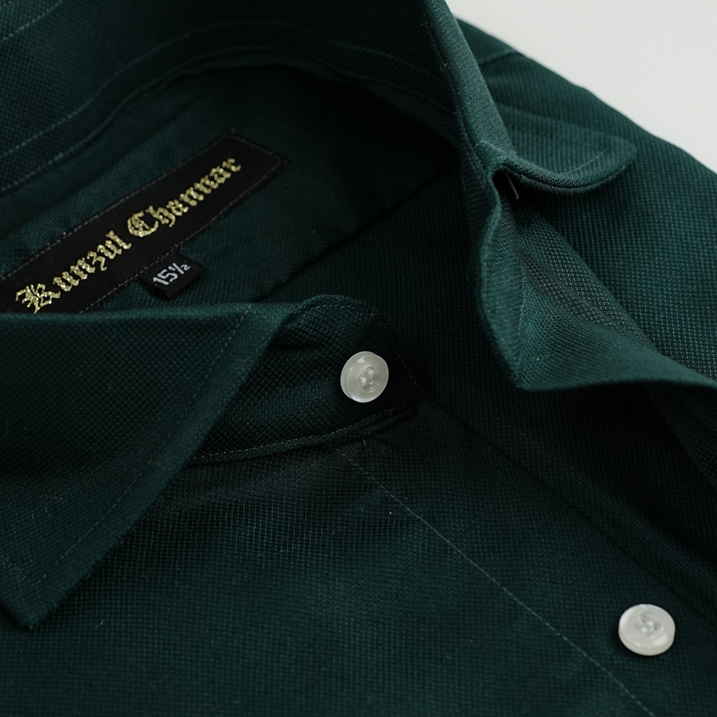 BOTTLE GREEN JACQUARD SHIRT