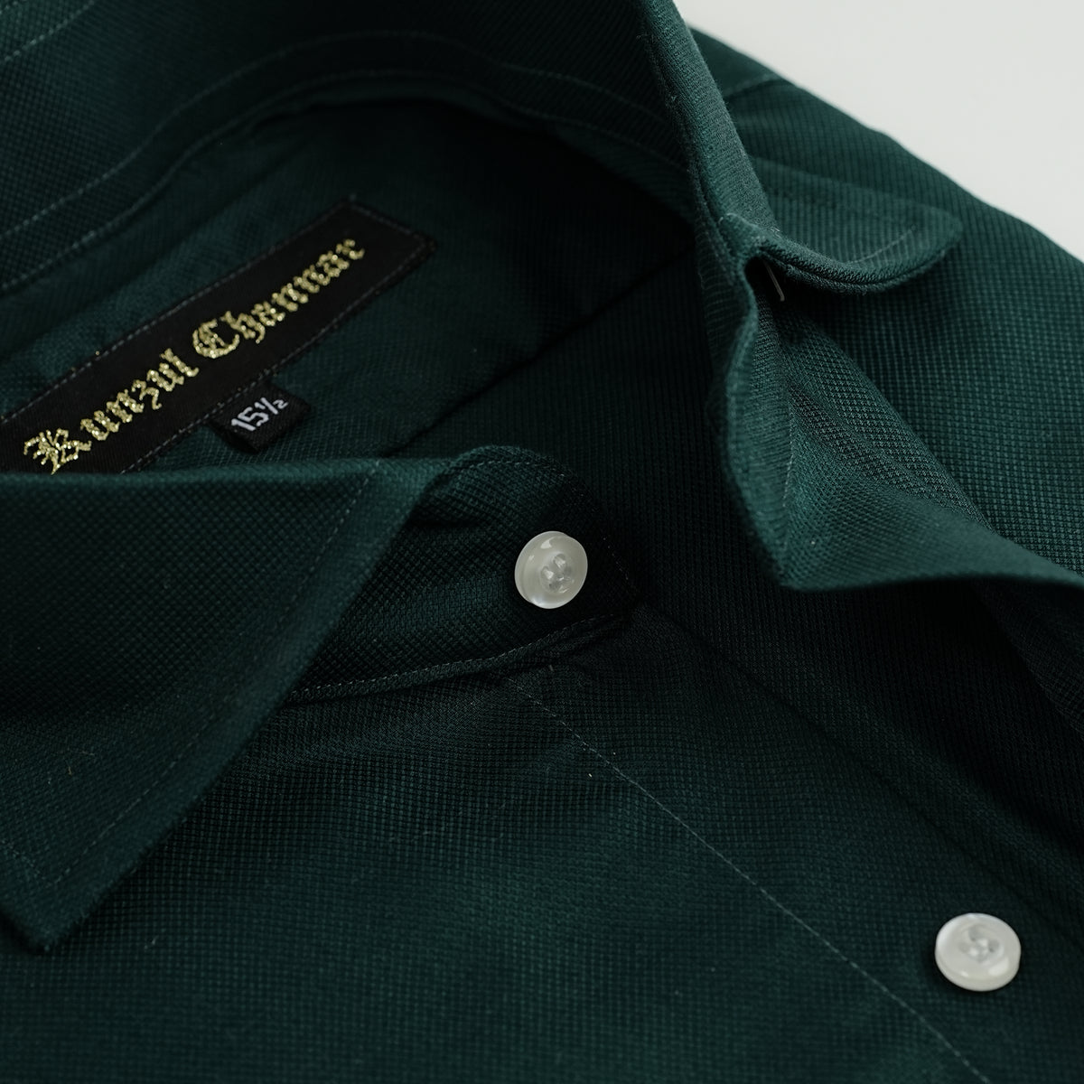 BOTTLE GREEN JACQUARD SHIRT