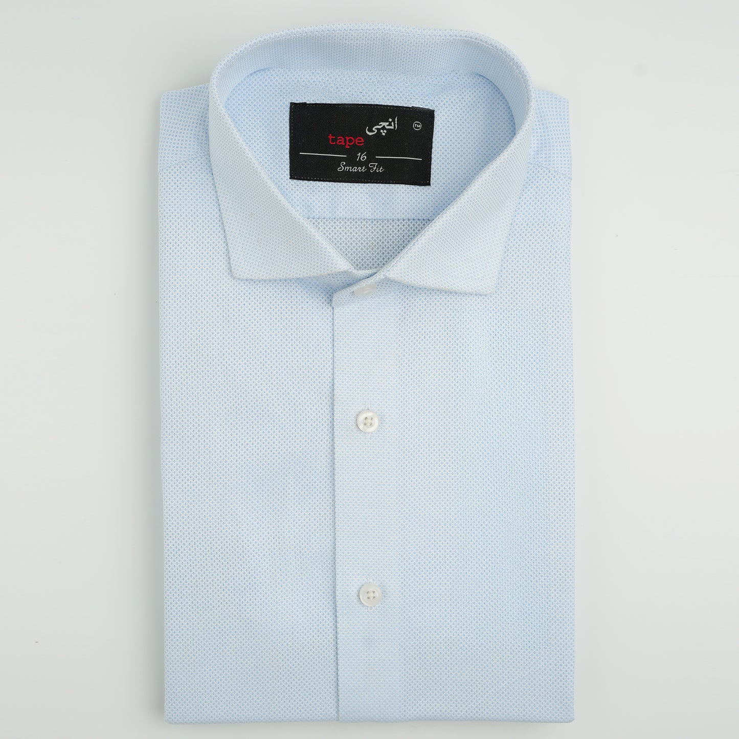LIGHT BLUE TEXTURED SHIRT