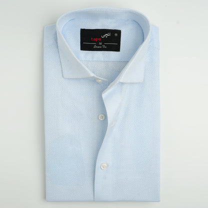LIGHT BLUE TEXTURED SHIRT