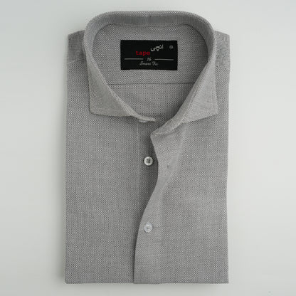 GREY TWILL TEXTURED SHIRT