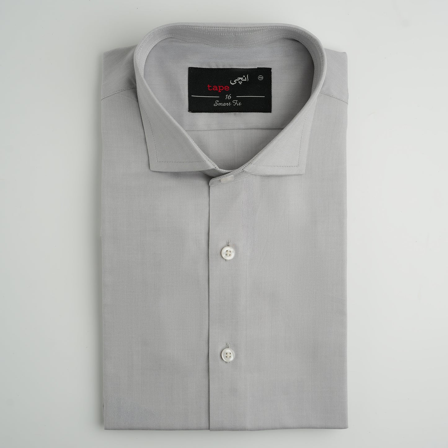 GREY HERRINGBONE SHIRT