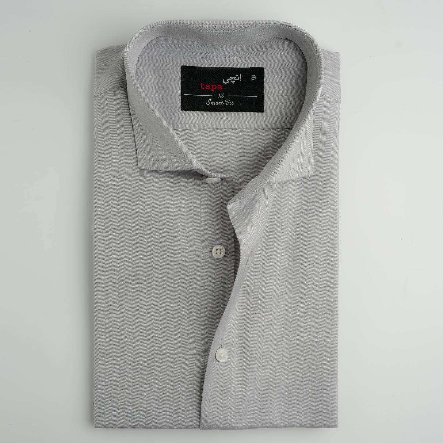 GREY HERRINGBONE SHIRT