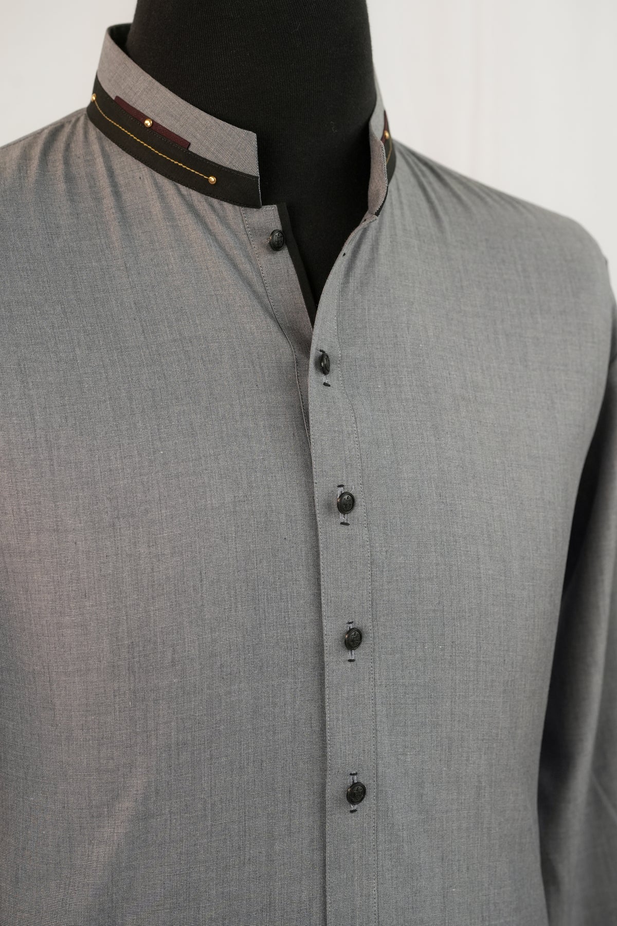 Ash Grey Textured Kurta Trouser