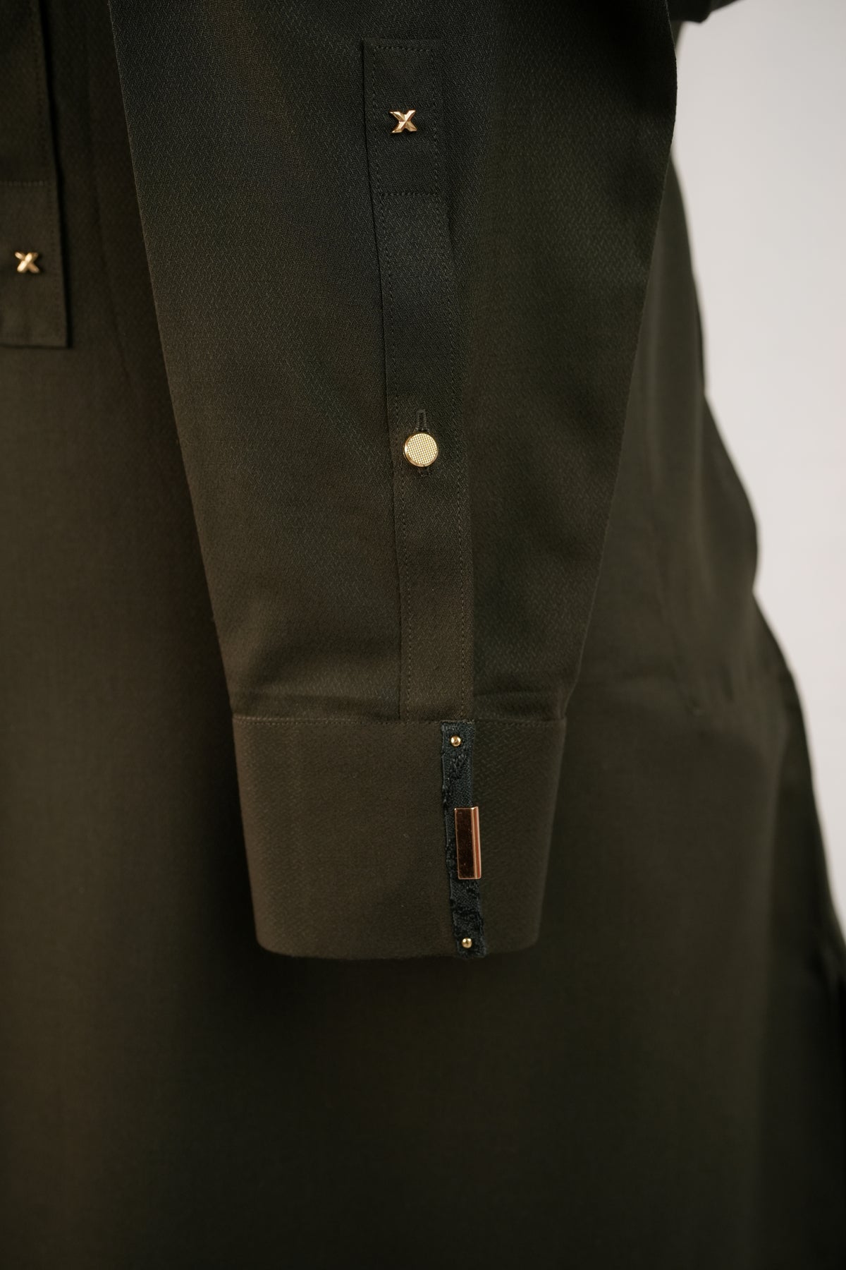Green Textured Kurta Trouser