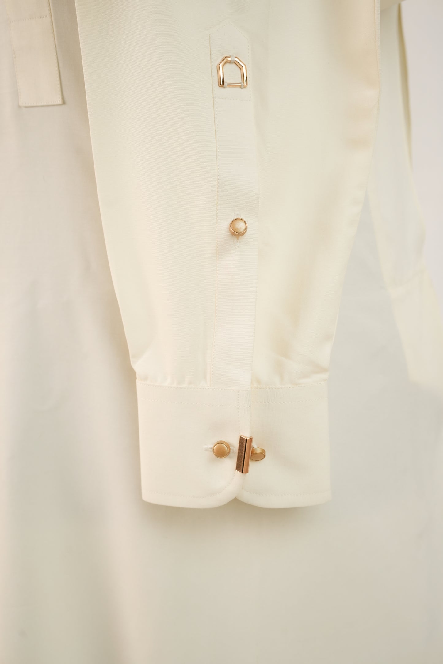 Cream Band Kurta Trouser