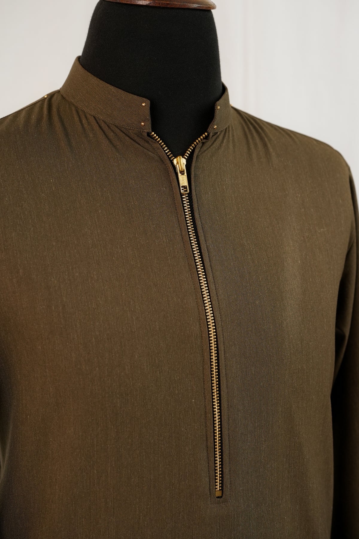 Front Zip Green Kurta Trouser