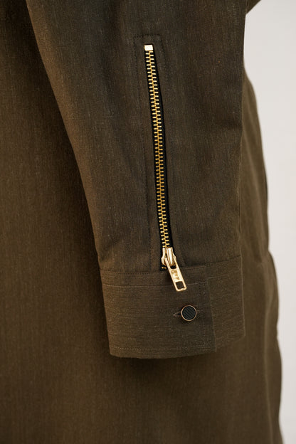 Front Zip Green Kurta Trouser