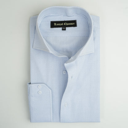 SKY BLUE JACQUARD SHIRT