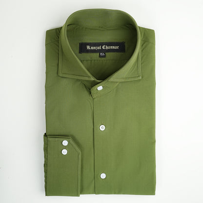 ARMY OLIVE GREEN COTTON SHIRT