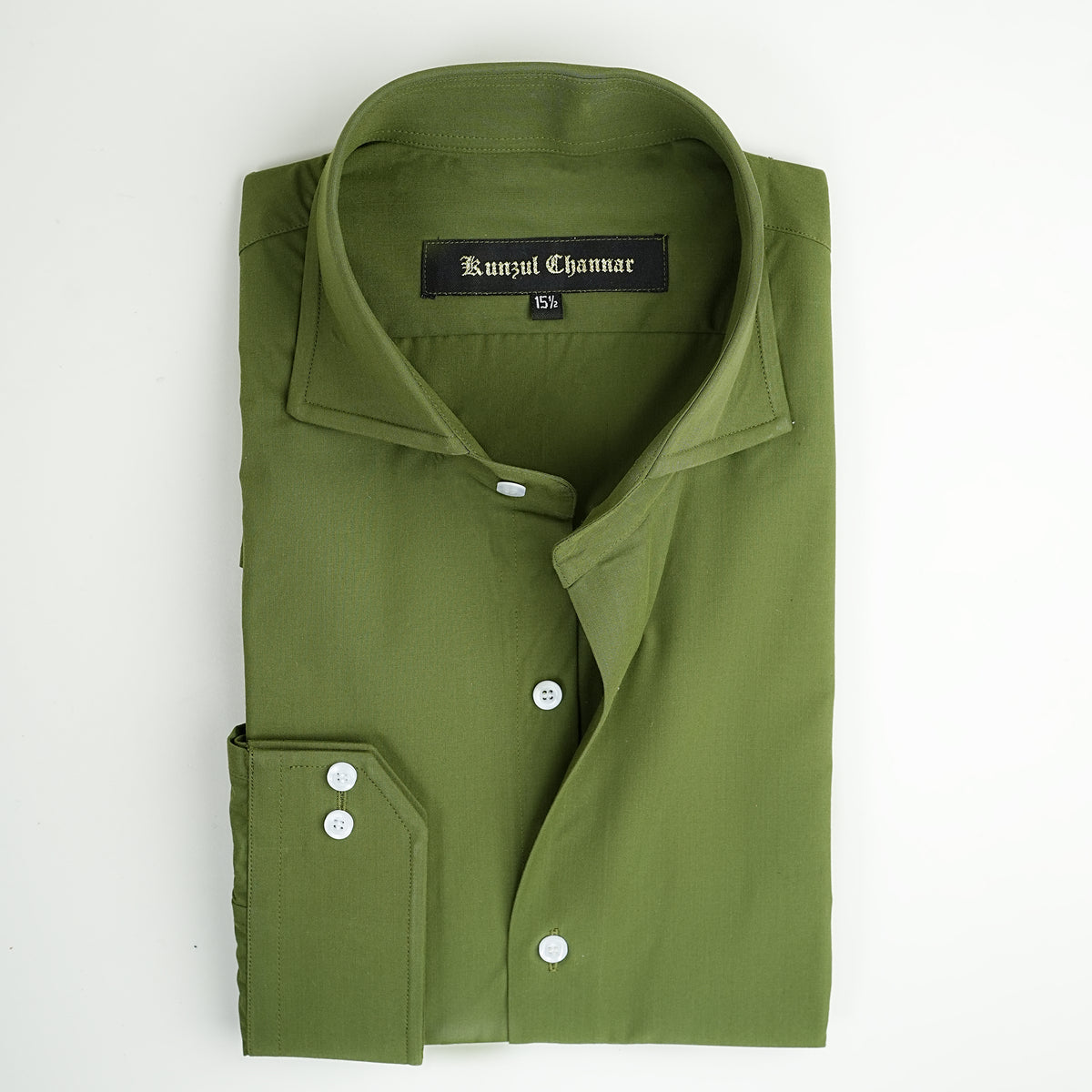 ARMY OLIVE GREEN COTTON SHIRT
