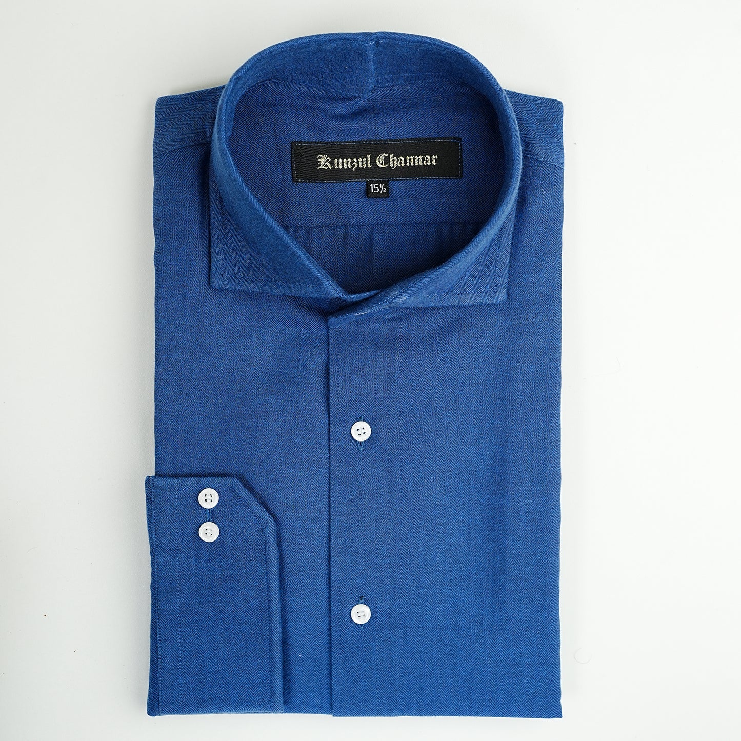 BLUE HERRINGBONE SHIRT