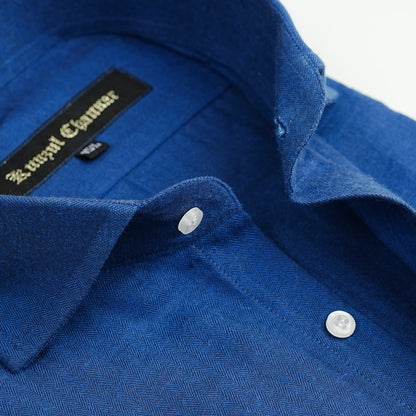 BLUE COTTON FORMAL SHIRT