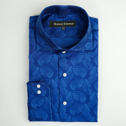 BLUE FLORAL COTTON SHIRT
