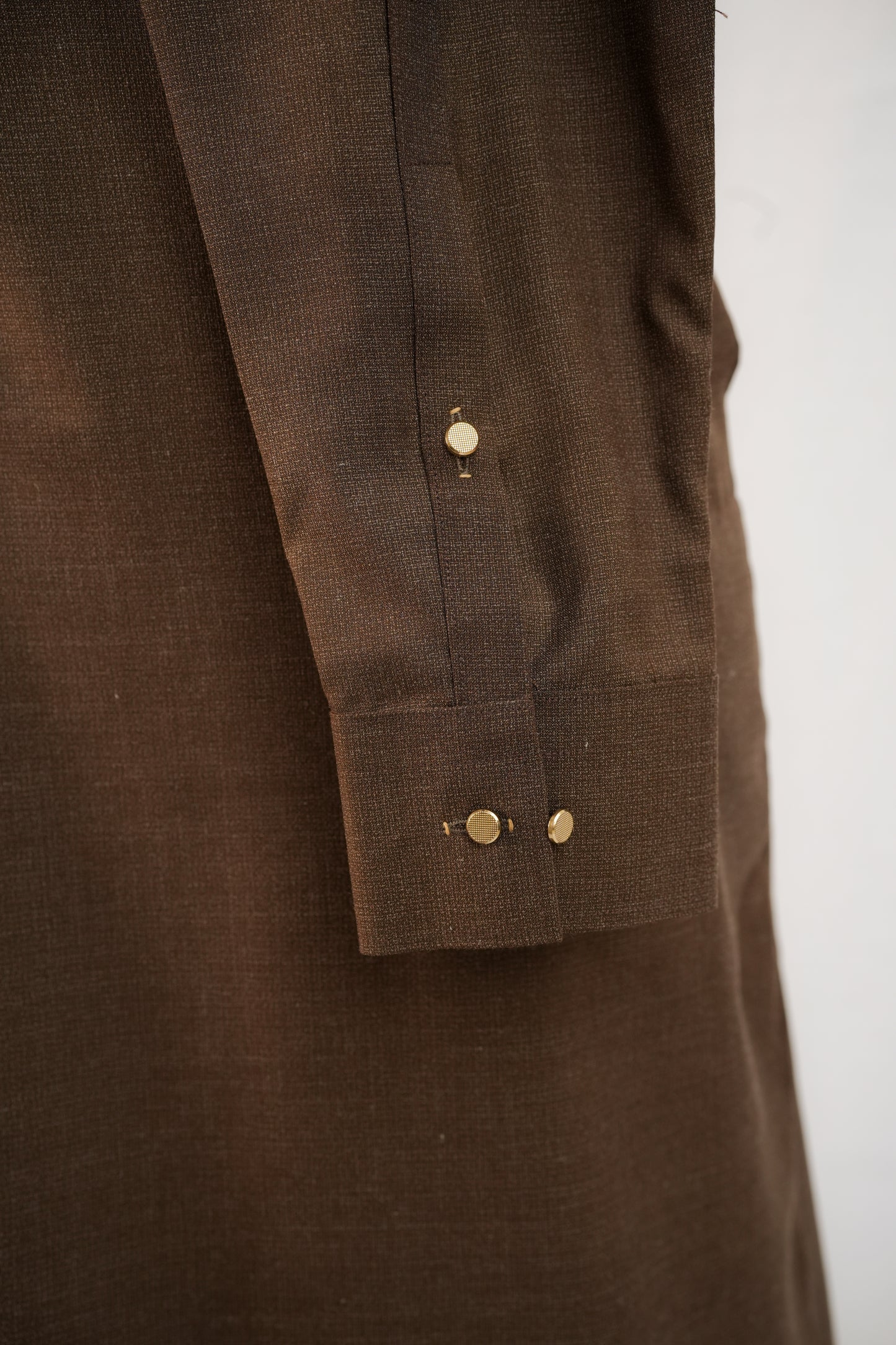 Textured Brown Front Pocket Kurta Trouser