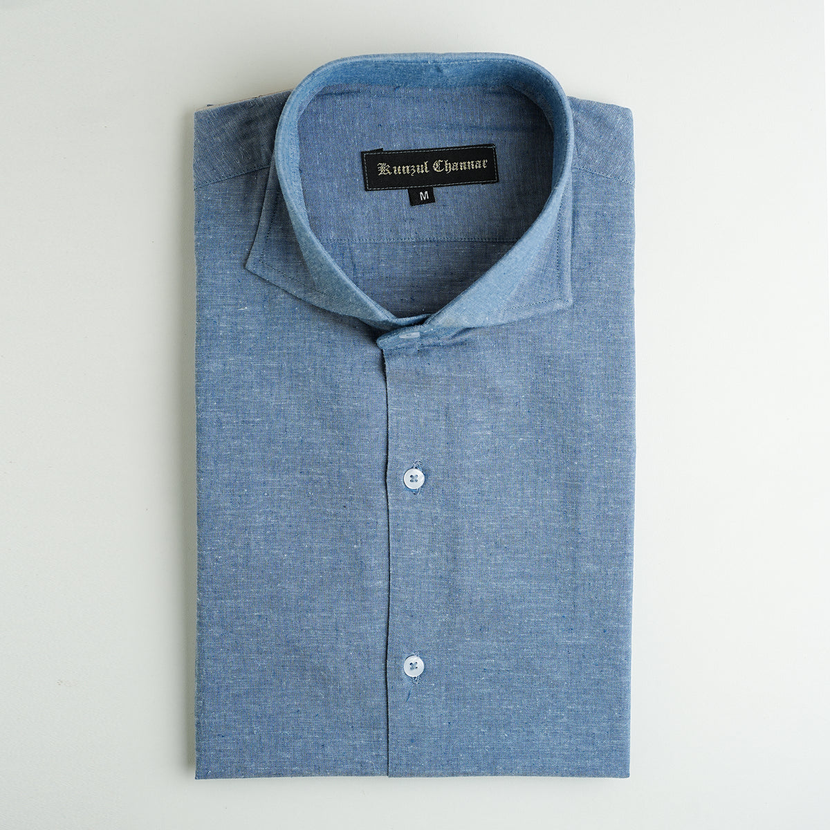 BLUE COTTON LINEN SHIRT