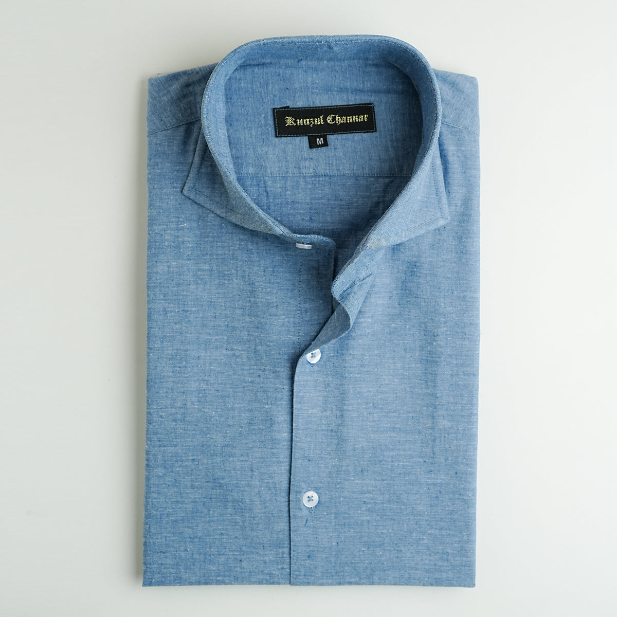 BLUE COTTON LINEN SHIRT