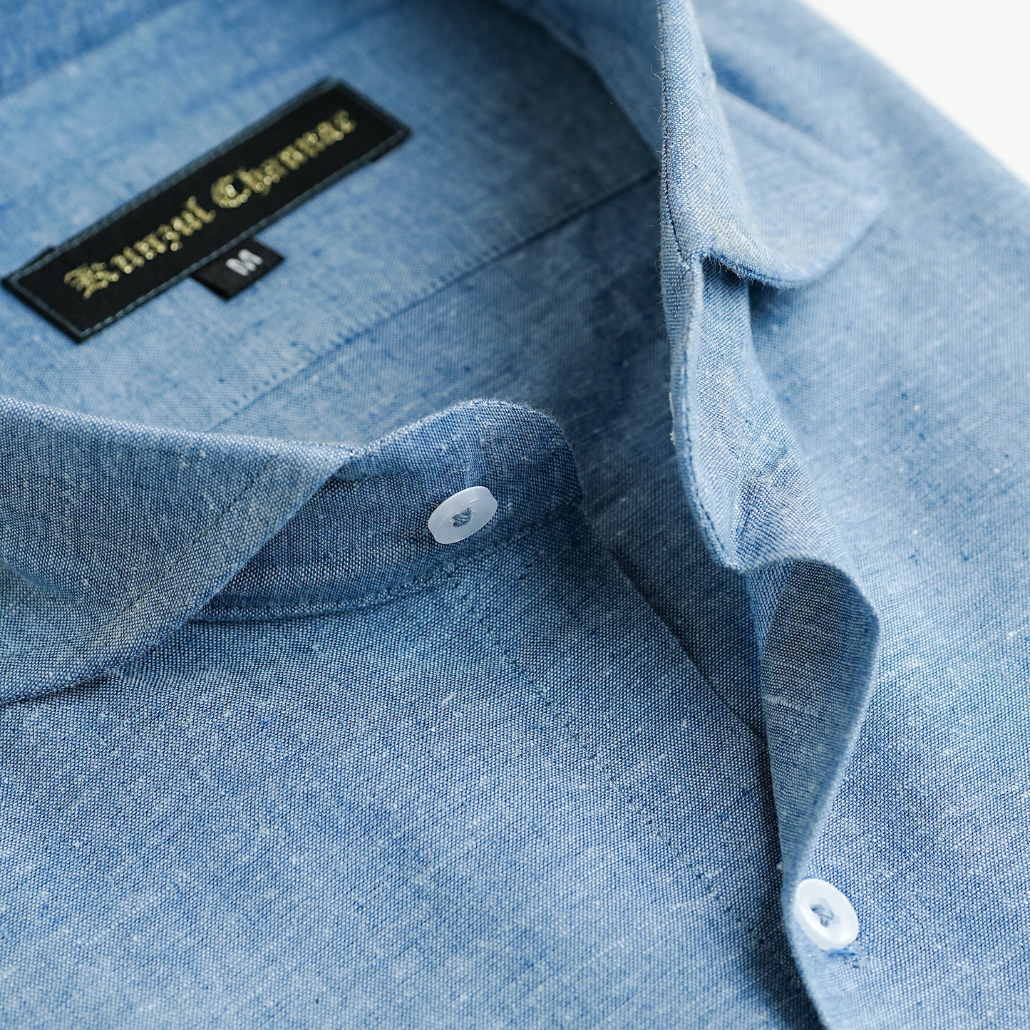 BLUE COTTON LINEN SHIRT