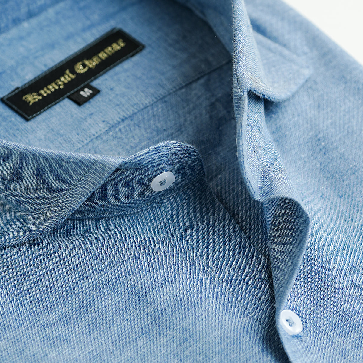 BLUE COTTON LINEN SHIRT