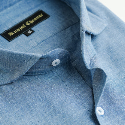 BLUE COTTON LINEN SHIRT