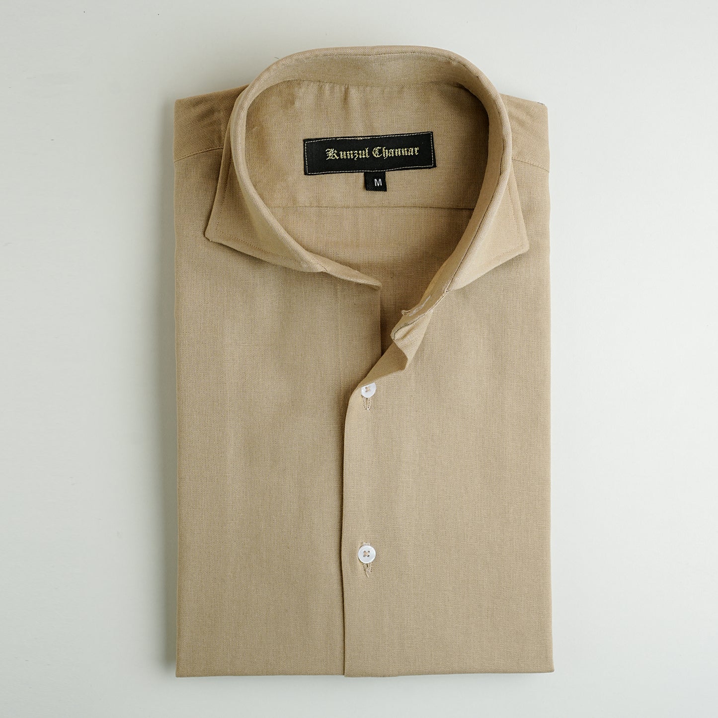 BEIGE COTTON LINEN SHIRT