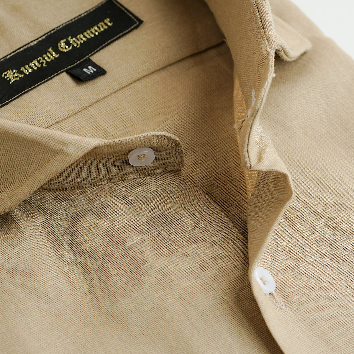 BEIGE COTTON LINEN SHIRT