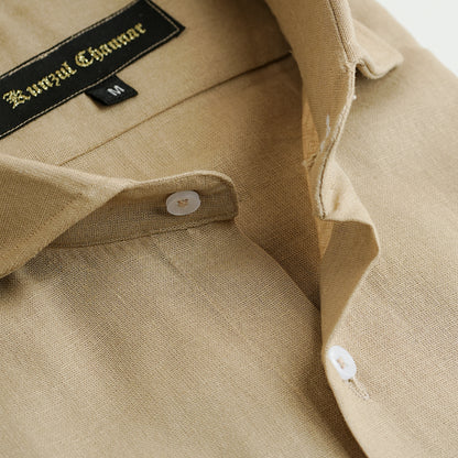 BEIGE COTTON LINEN SHIRT