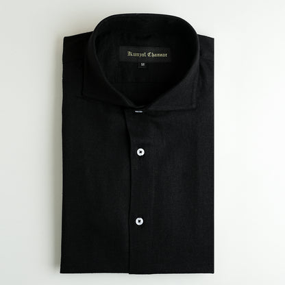 BLACK LINEN SHIRT