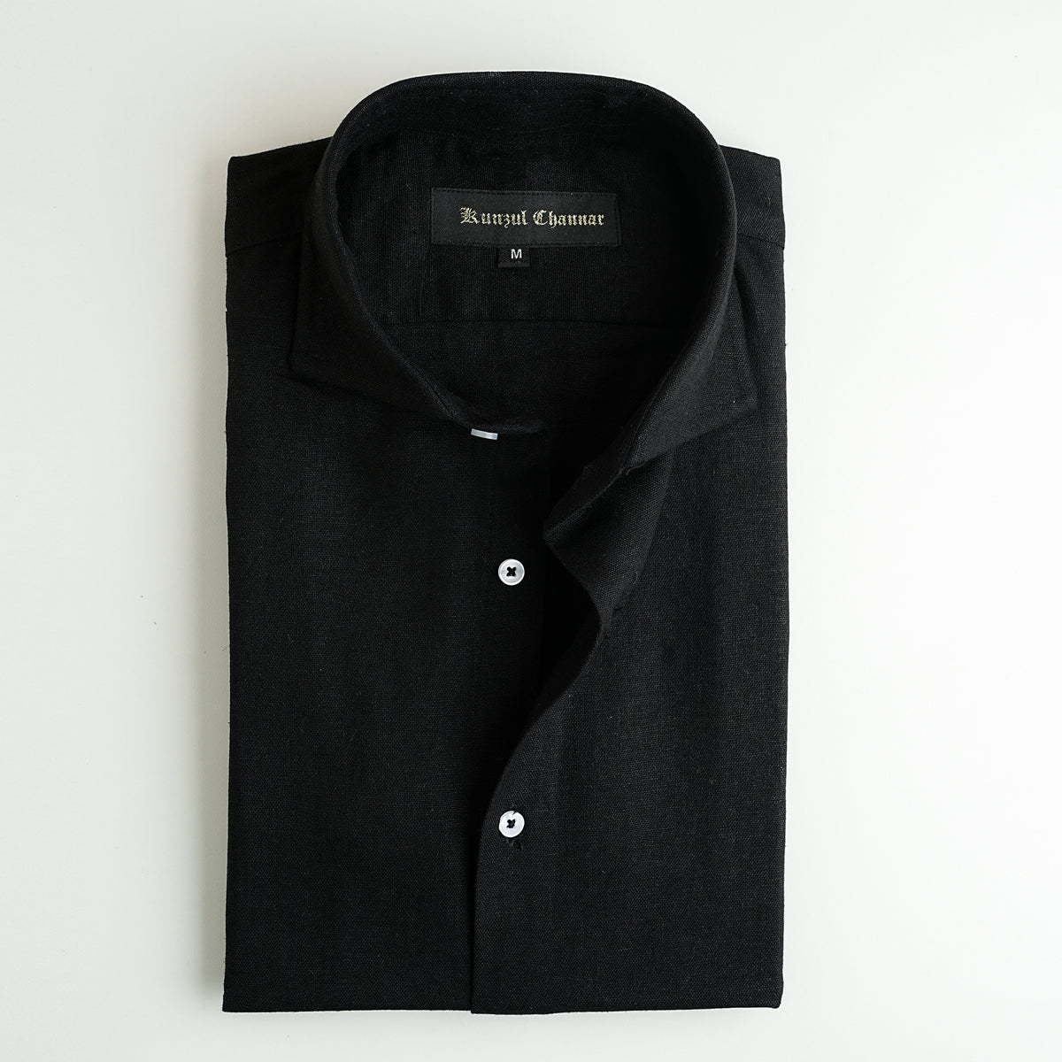 BLACK LINEN SHIRT