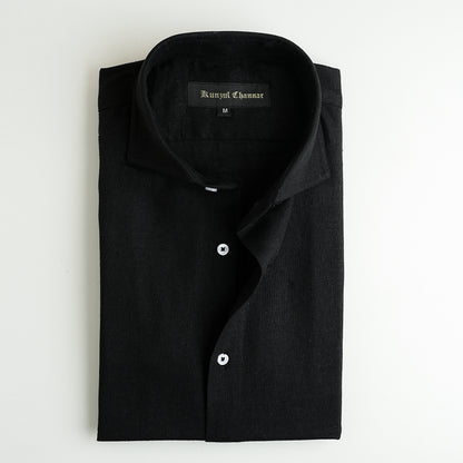 BLACK LINEN SHIRT