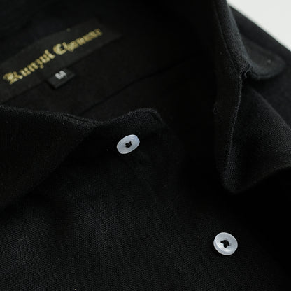 BLACK LINEN SHIRT