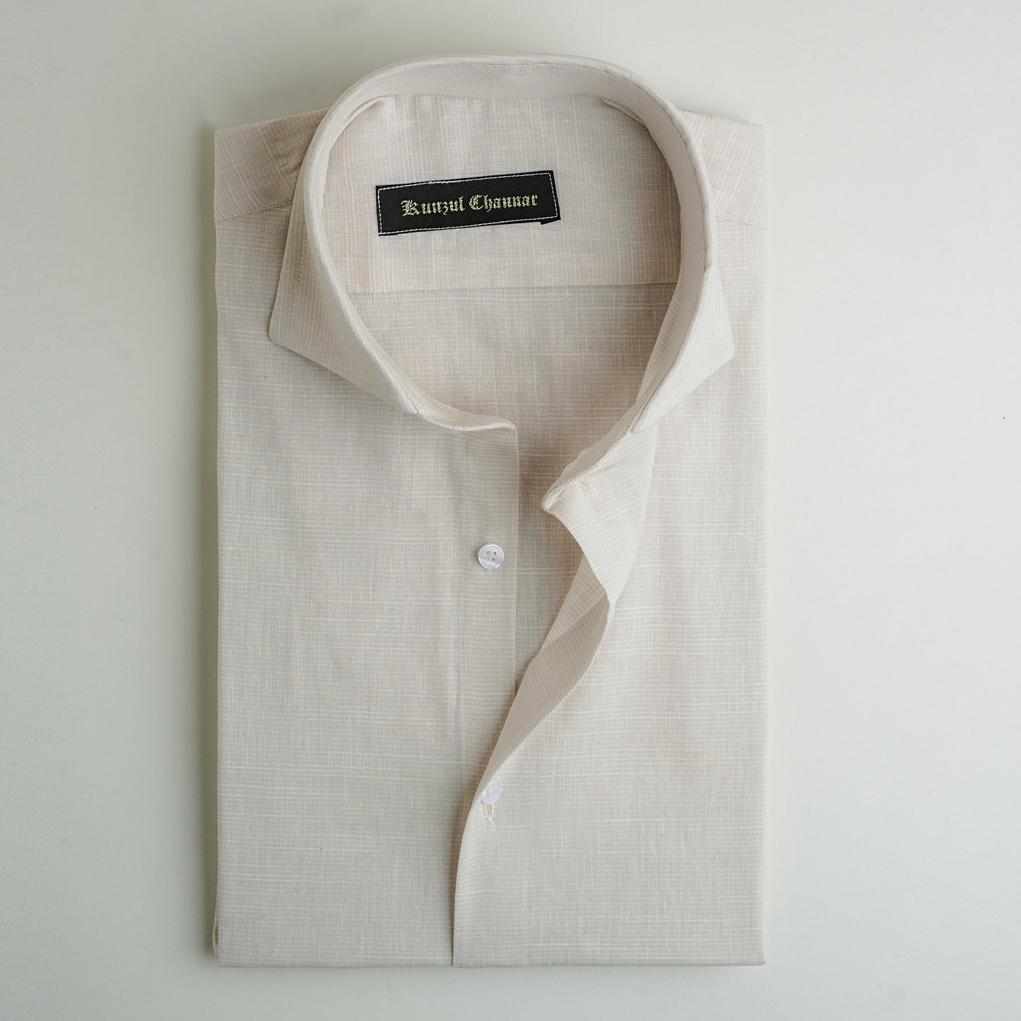 DUST BEIGE COTTON LINEN SHIRT