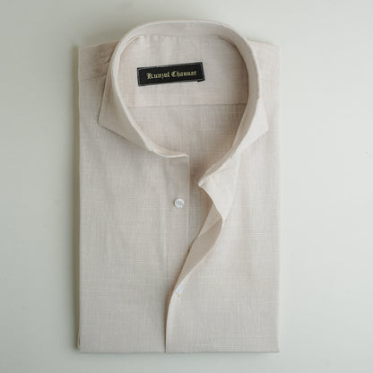 DUST BEIGE COTTON LINEN SHIRT
