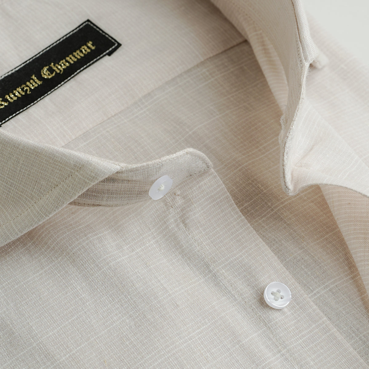 DUST BEIGE COTTON LINEN SHIRT