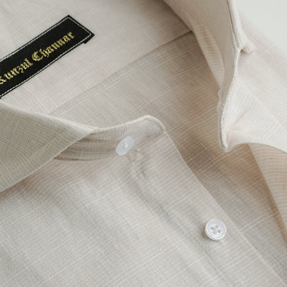 DUST BEIGE COTTON LINEN SHIRT