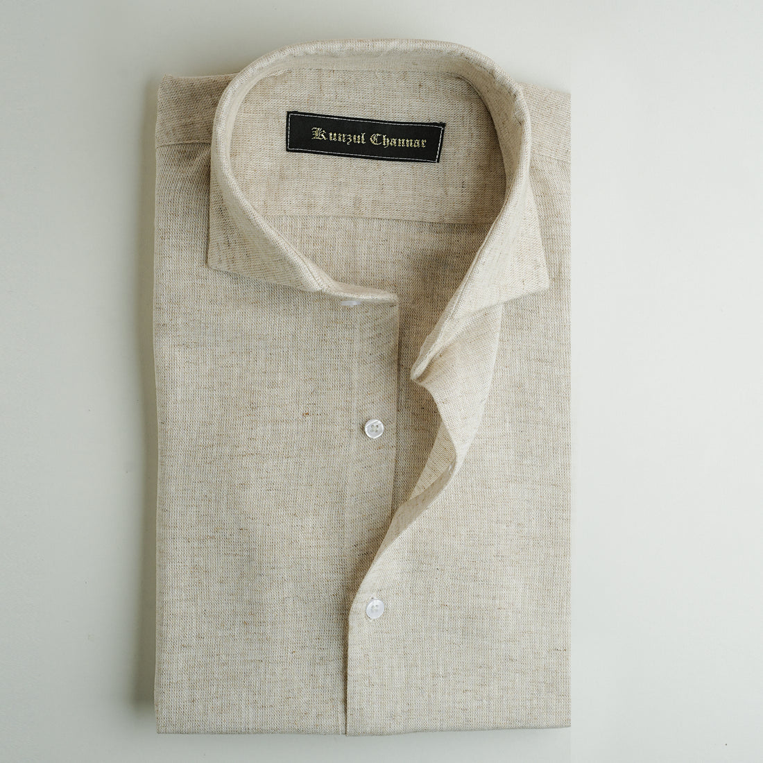 MARBLE BEIGE COTTON LINEN SHIRT