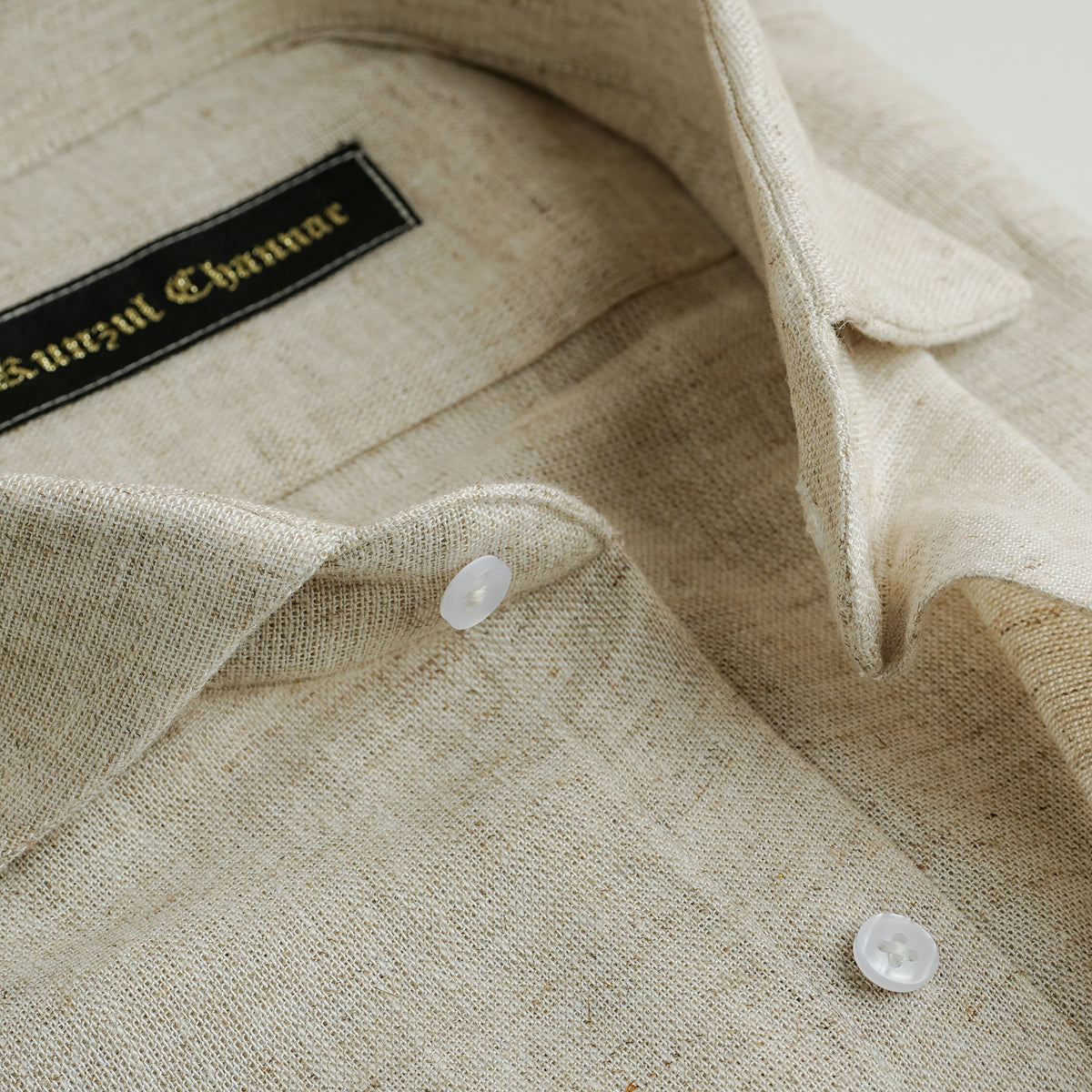MARBLE BEIGE COTTON LINEN SHIRT