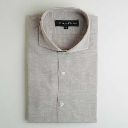 ICE GREY COTTON LINEN SHIRT